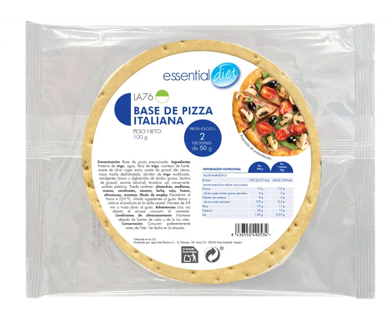 BASE DE PIZZA ITALIANA 50G (2 raciones) -LA76 BASE DE PIZZA ITALIANA 50G (2 raciones) -LA76